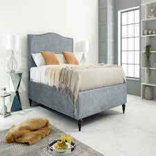 Venezia Marble King Bed Frame - Silver