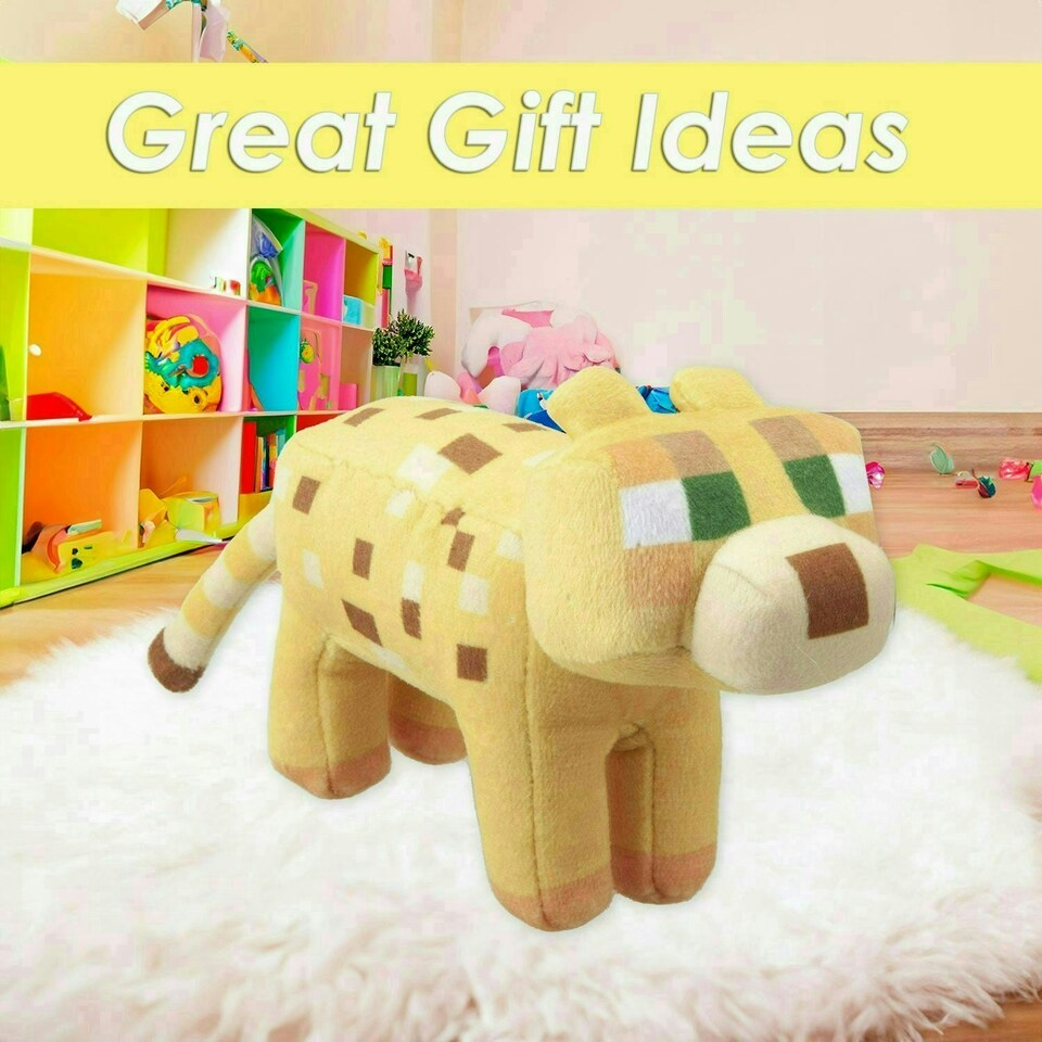 image 1 of Minecraft Ocelot Soft Toy Clip On Video Game Character-Officially Licensed Toy Plush 13cm Yellow