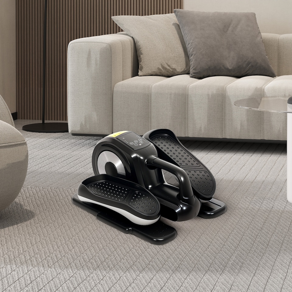 image 1 of SPORTNOW Mini Elliptical Machine, Seated Pedal Exerciser w Remote Control