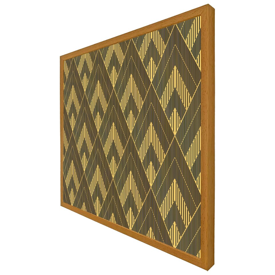 image 1 of Black & gold striped triangles (Picutre Frame) White | L
