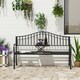 image 2 of Outsunny Outdoor Metal Frame 2 Seater Bench Patio Park Garden Seating Chair