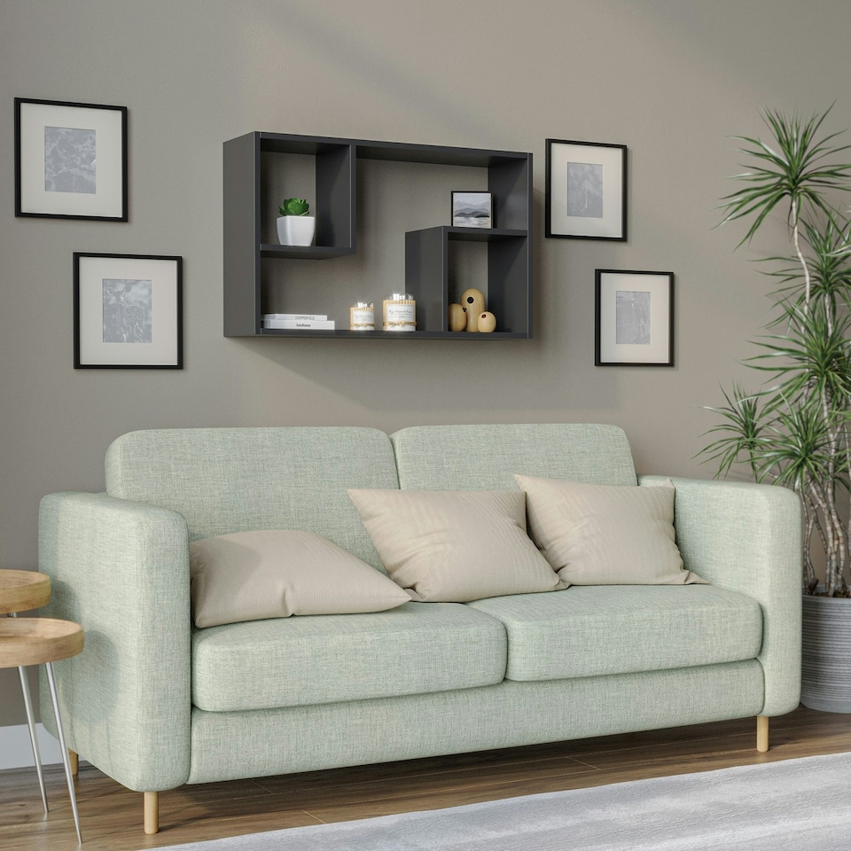 image 1 of Modular Wall Mounted Shelf Unit Brown | Unit Colour: Oak
