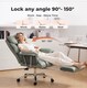 image 6 of Heavy Duty Executive Office Chair Wide Spring Cushion Recliner with Footrest | Green | Green