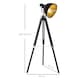 image 5 of HOMCOM Tripod Floor Lamp, Spotlight Reading Lamp w Adjustable Height, Angle, Wood Legs for Living Room, Bedroom, Home, Office, Black and Gold