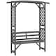 image 1 of Outsunny Garden Bench, Arch Pergola with Natural Wooden Garden Arbour with Seat for VinesClimbing Plants for Outdoor Space, Grey | Grey