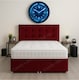 image 1 of Maroon Milo  Plush Velvet End Lift Ottoman Divan Bed  Set 3ft Single with Headboard & Mattress