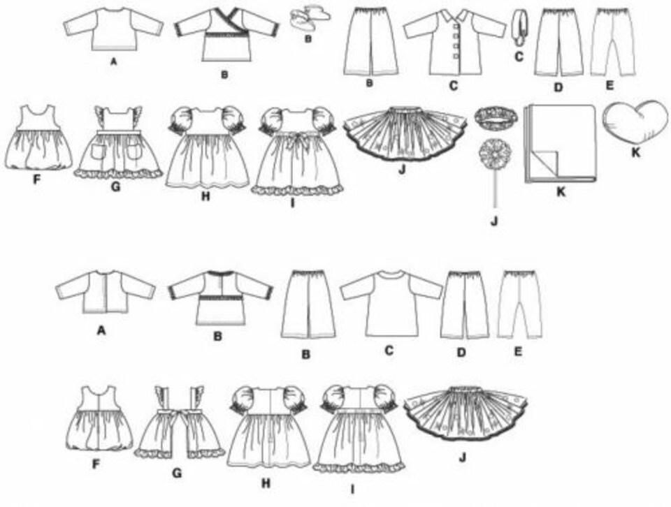 image 1 of McCall's 6005 Paper Sewing Pattern – Doll Clothes, Size Fits 18 Inch Doll, Intermediate