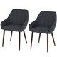 image 1 of HOMCOM 2 Pieces Dining Chair with Sponge Padding Metal Leg Home Office