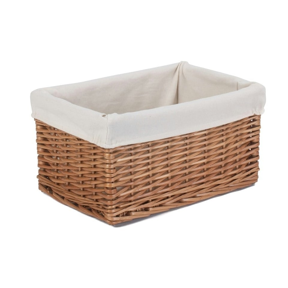 image 1 of Small Lined Double Steamed Storage Basket | Brown | Brown