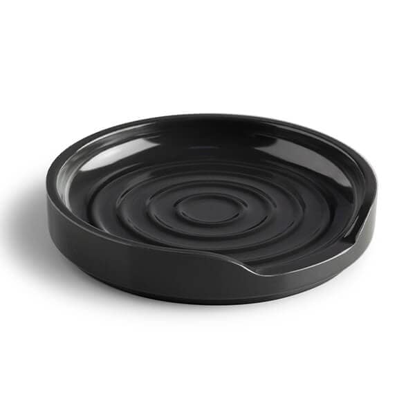 Zeal Melamine Circular Spoon Rest, 12cm in Dark Grey