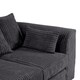 image 3 of Rivoli L Shape Corner Sofa in Jumbo Cord - Left Hand Facing Chaise Black