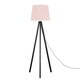 image 4 of ValueLights Modern Black Wood Tripod Design Floor Lamp With Pink Shade