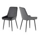 image 2 of Quebec Wave Edge Dining Set with 4 Velvet Avery Chairs Grey