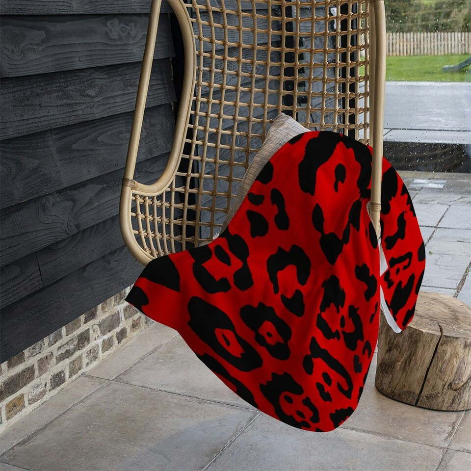 image 1 of Red Leopard Print (Blanket)