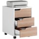 image 1 of HOMCOM 3 Drawer Mobile File Cabinet, Vertical Filing Cabinet with Wheels for Home Office, Oak