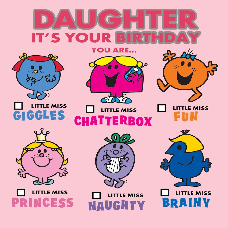 image 1 of Mr Men & Little Miss Daughter Birthday Card