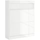 image 6 of HOMCOM Wall Mounted or Freestanding Shoe Cabinet with 2 Flip Drawers, White