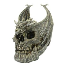 Spiral Direct Draco Dragon Skull Ornament - Grey/Brass - One Size