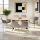 image 8 of Dining Chair Avane - velvet look, padded armchair, high backrest and high armrests | Brown | taupe | 6