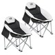 image 7 of Get Fit Moon Camping Chair - Portable Outdoor Premium Folding Chair With Magazine Pocket, Cup Holder & Carry Bag - Capacity 130Kg - 2 Pack | Grey | 2