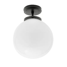BHS Douro 1 Light Bathroom Ceiling Light | Black | Black | 1