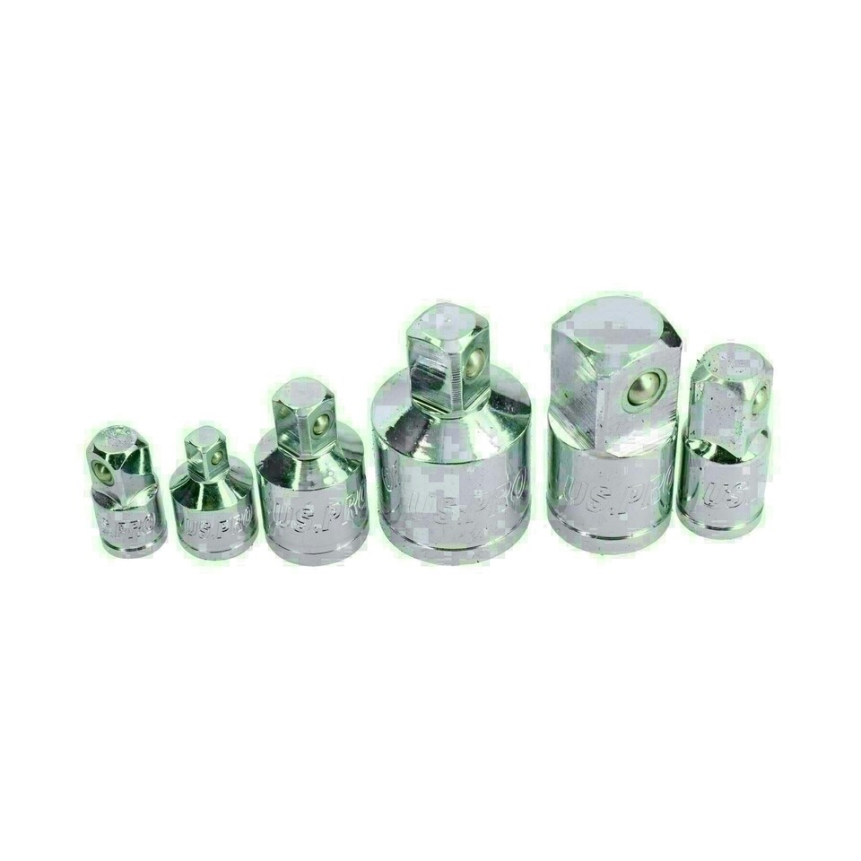 image 1 of 6pc Socket Reducer Adapter Adaptor Step Up Step Down Socket Converter Set