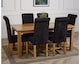 image 4 of Oslo 180 x 90 cm Large Oak Dining Table and 6 Washington Fabric Chairs | Black | Black