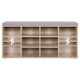 image 5 of 10-Compartment Shoe Storage Bench Cabinet with Cushion Seat, Oak Colour
