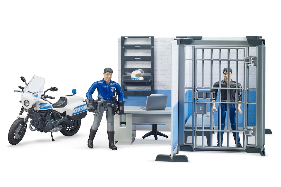 image 1 of Bruder bworld Police station with police motorbike Police Vehicle Playset