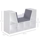 image 3 of HOMCOM Bookcase Storage Reading Seat Unit Kids Adults Six Cubes White