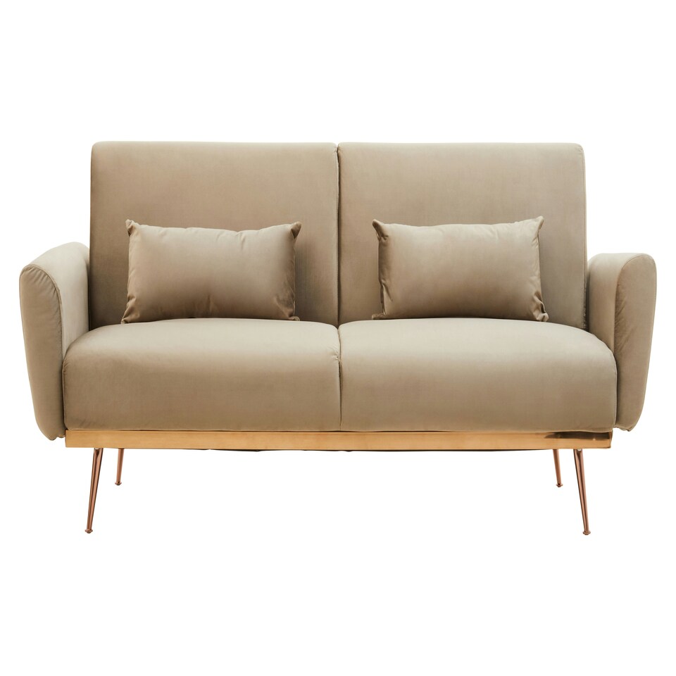 image 1 of Interiors by Premier Hatton Mink Velvet Sofa Bed Brown
