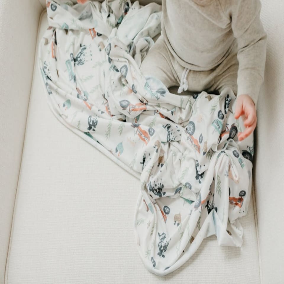 image 1 of Copper Pearl Knitted Swaddle Blanket Jo