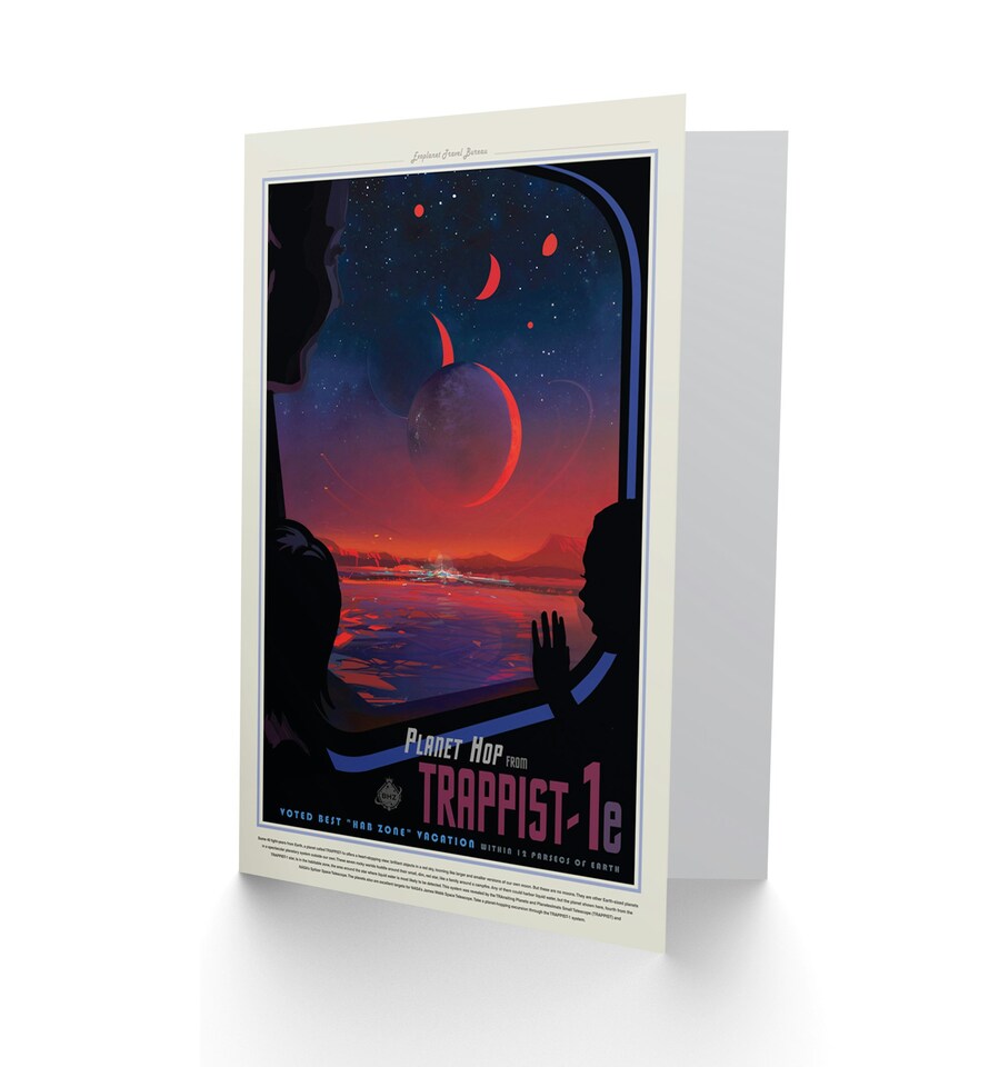 image 1 of Trappist-1E Planet Hop Space Tours Travel NASA Card
