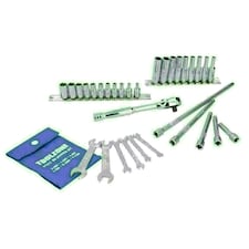 32pc 1/4" Drive BA Socket Set Shallow + Deep Sockets Spanners + Accessories
