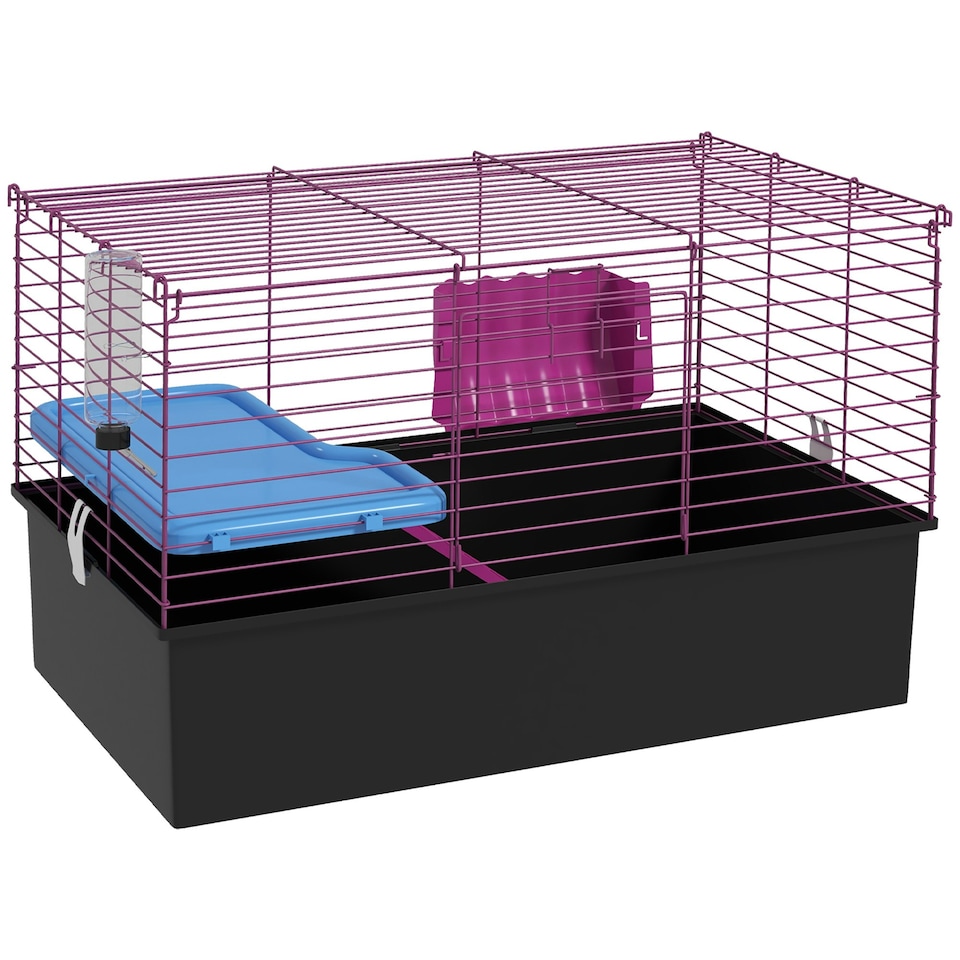 image 1 of PawHut Small Animal Cage, Rabbit Guinea Pig Hutch, Pet Playhouse