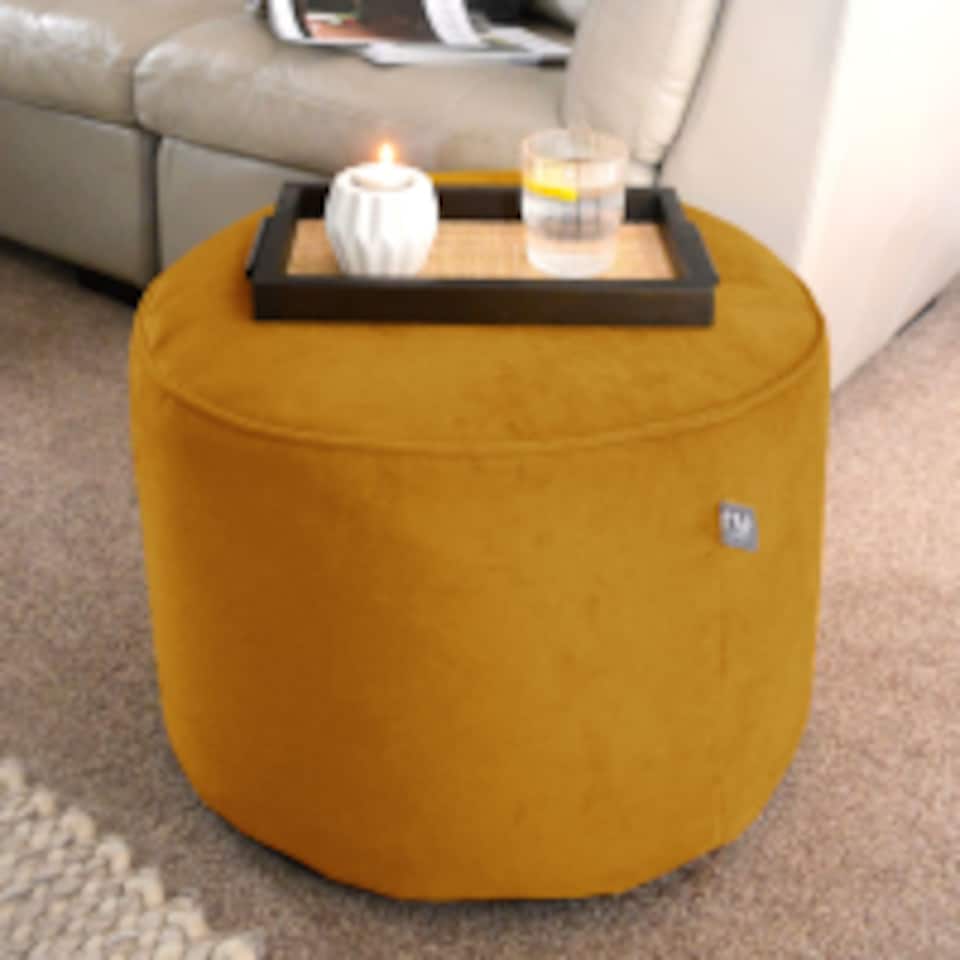 image 1 of rucomfy Velvet Pouffe - Indoor Bean Bag Footstool