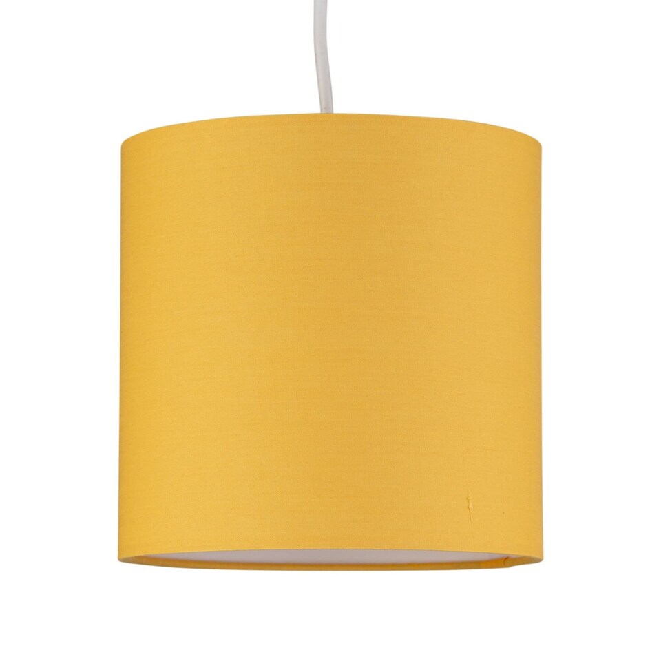 image 1 of Ochre Yellow Textured Cotton 17cm Table Lamp Shade | Yellow | Small | 1