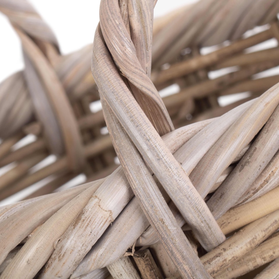 image 1 of Round Rattan Umbrella Basket | Grey | Grey | One Size