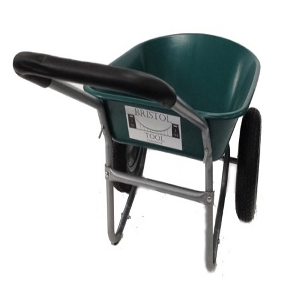 image 1 of Two Wheel Plastic Green Wheelbarrow - 75L/120kg Capacity with Puncture Proof Wheels
