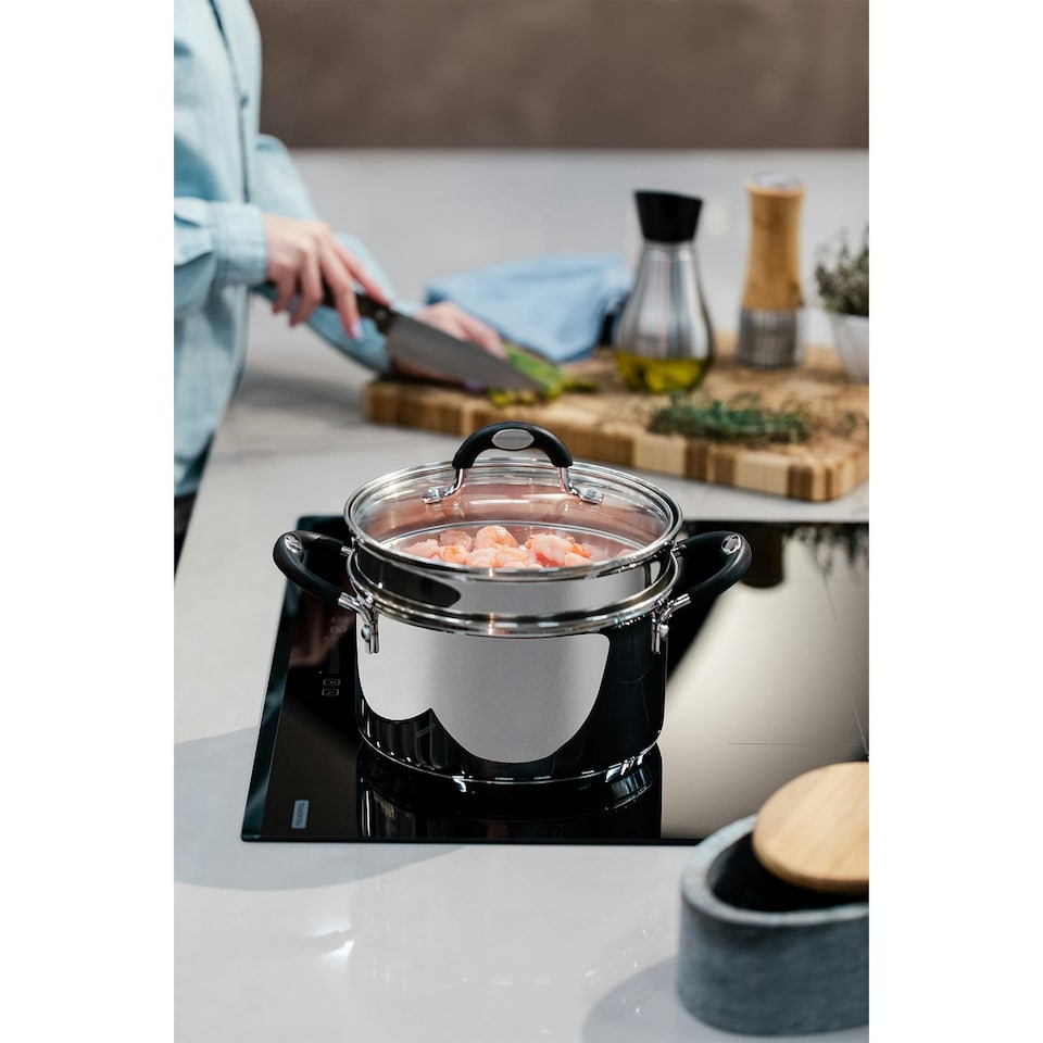 image 1 of Tramontina Stainless Steel 2 Pcs. Steamer Set