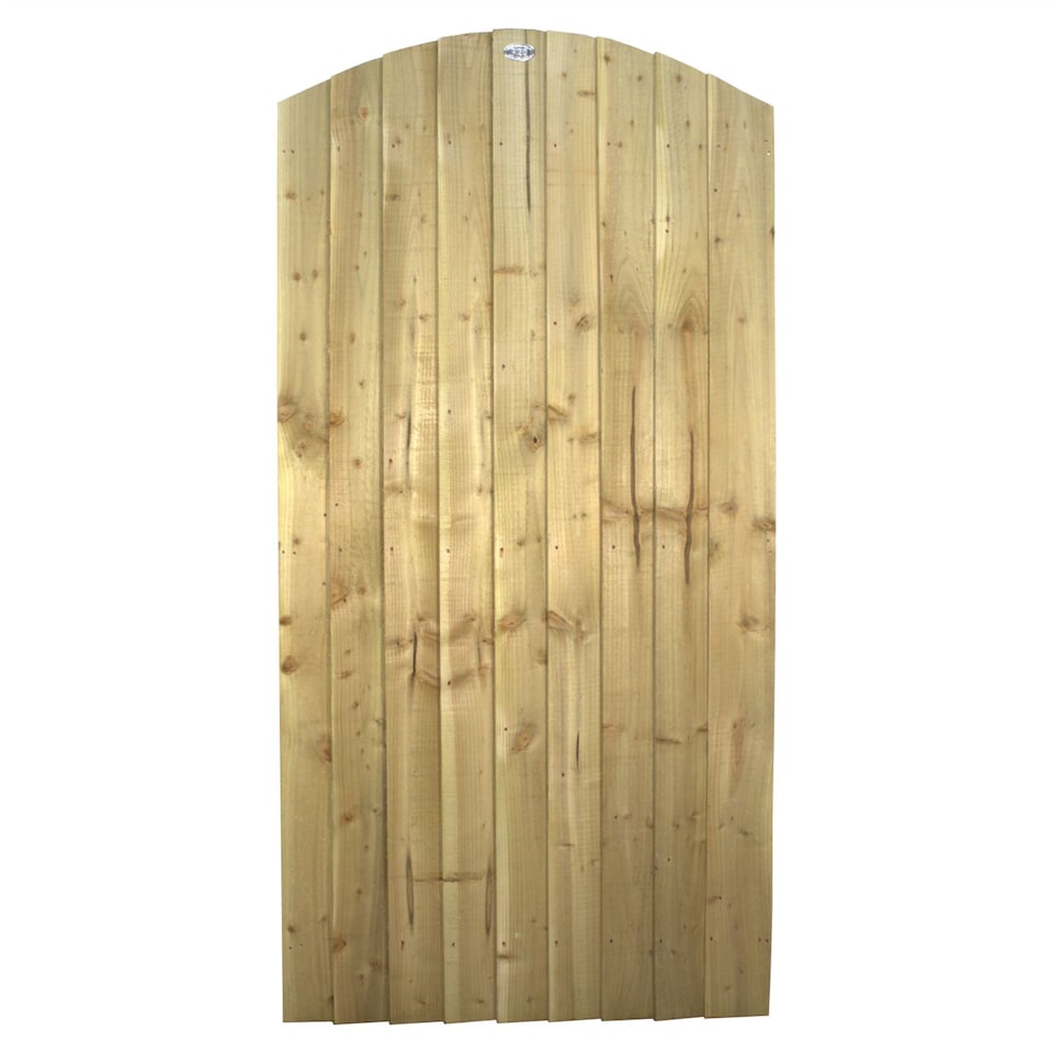 image 1 of Arch Top Wooden Garden Gate 6ft x 3ft Feather Edge Semi-Braced Treated Door