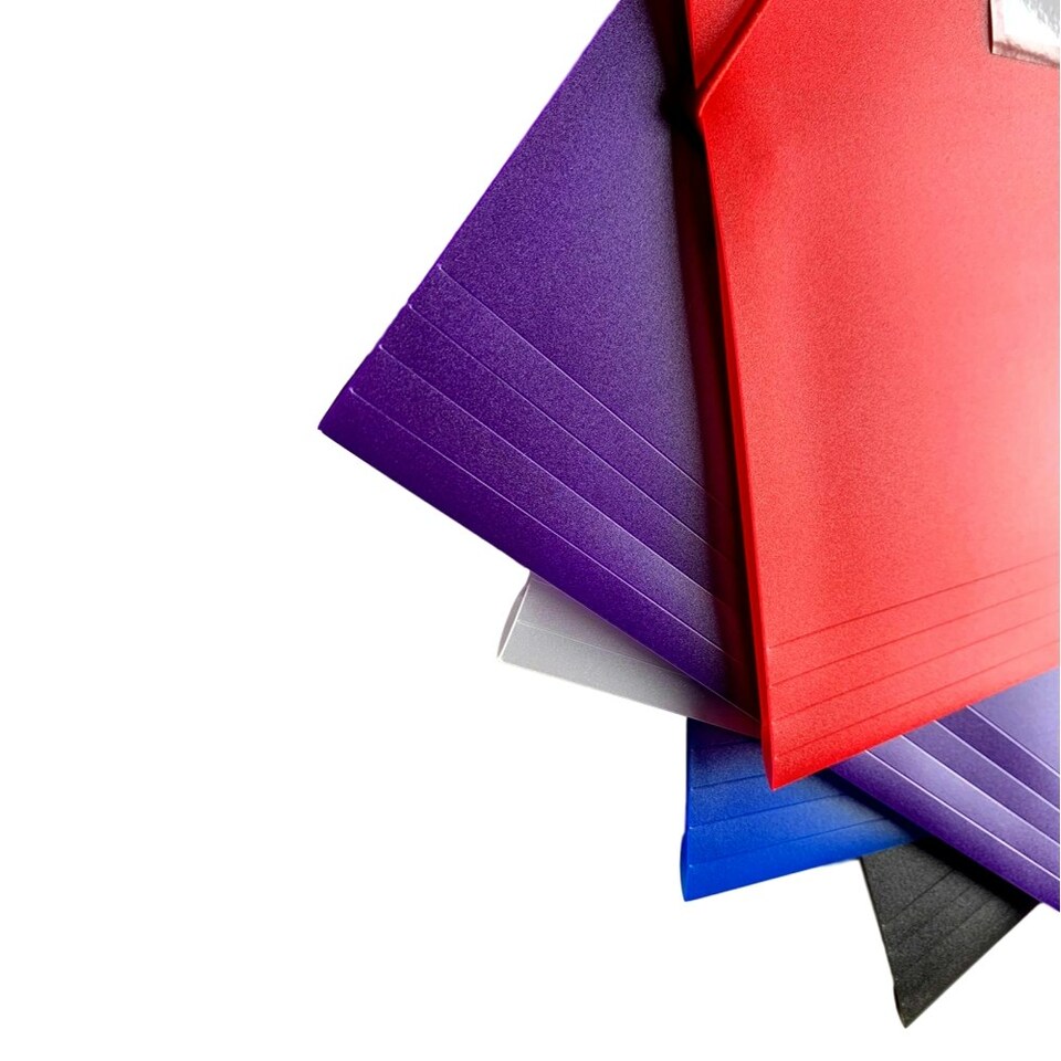 image 1 of Pack of 12 A4 Clearview Assorted Colour 3 Flap Folders with Elasticated Closure