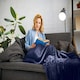 image 4 of Dakota Navy Blanket/Throw Blue