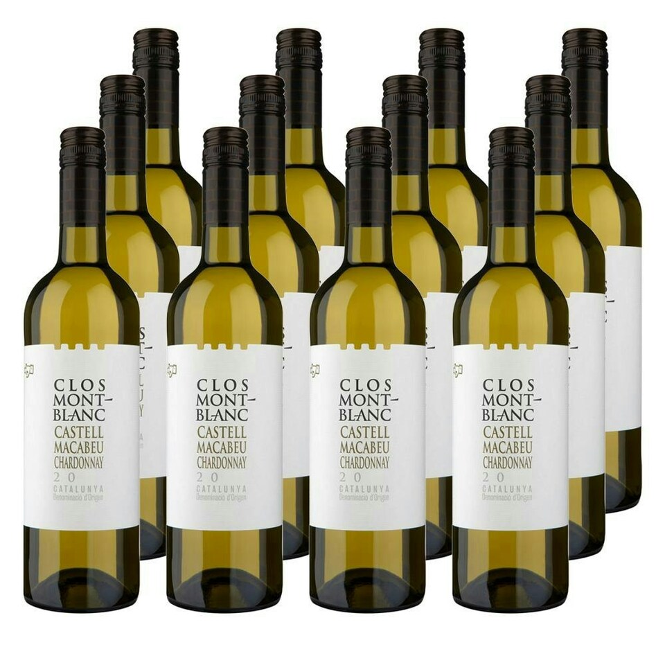 Case of 12 Clos Montblanc Castell Macabeu Chardonnay 75cl White Wine