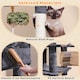 image 5 of Yaheetech Large Cat Tower with Hammock Scratching Posts Dark Grey