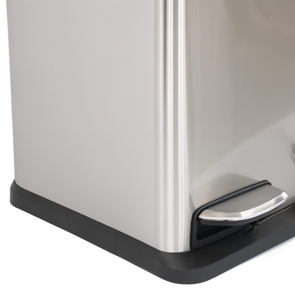image 1 of 45L Stainless Steel Triple Compartment Pedal Kitchen Waste Bin | Silver