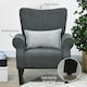 image 5 of HOMCOM Armchair, Upholstered Modern Accent Chair with Wood Legs, Grey