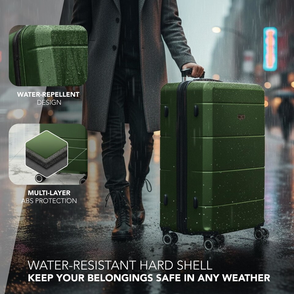 image 1 of Lugg Jetset Lightweight Hard Shell Suitcase ABS 4 Wheels TSA Lock (75x49x29cm)