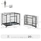 image 7 of PawHut 69.5x94cm Metal Dog Cage Kennel w/ Locking Door & Wheels Medium Pets