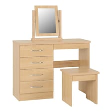 Nevada 4 Drawer Dressing Table Set Brown | Sonoma Oak